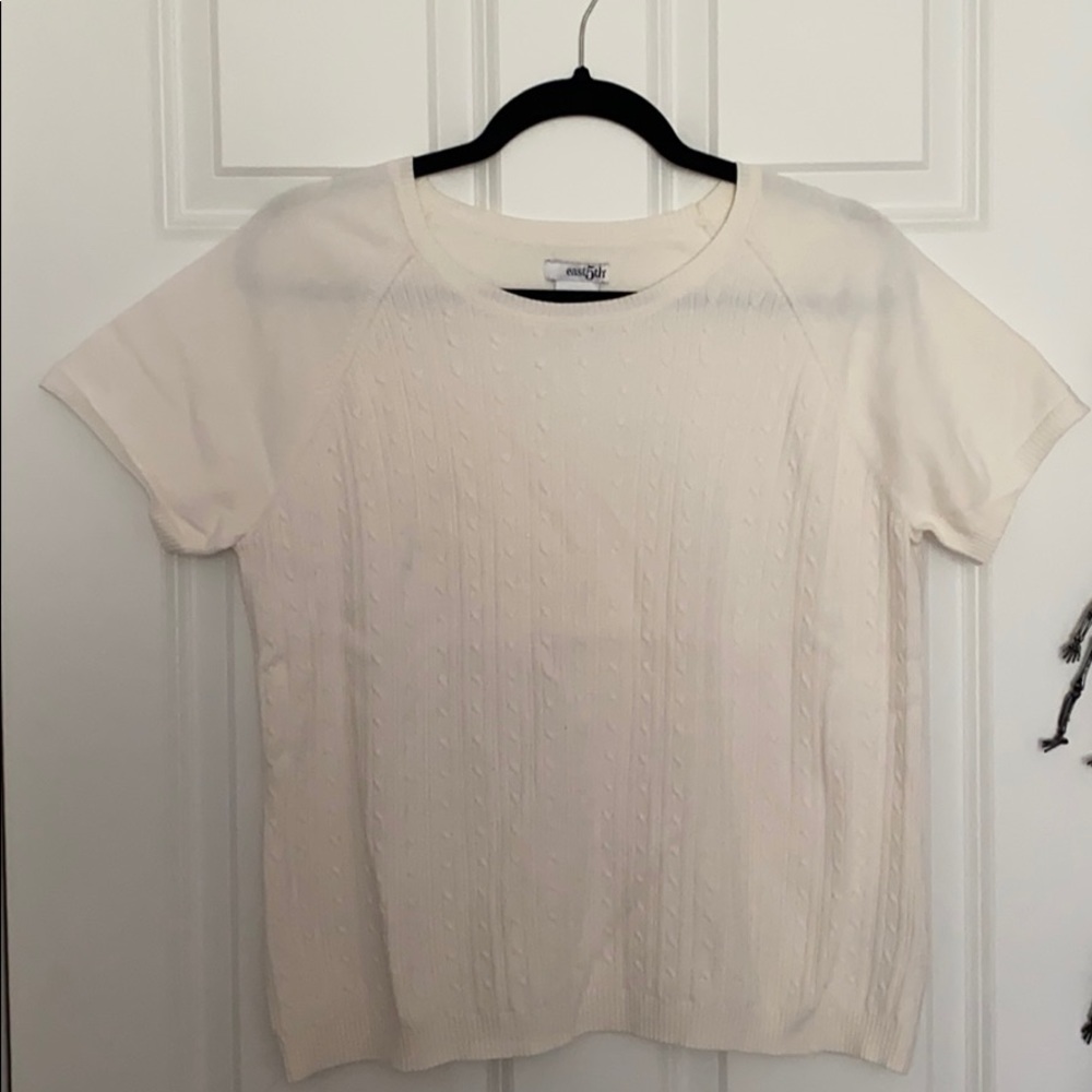 East 5th short sleeve cable knit sweater